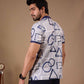 Tshirtsbuddy Men's Blue Geometric Sketch Polo T-Shirt