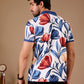 Multicolor Premium Fabric Regular Printed Polo T Shirt For Men