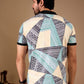 Multicolor Premium Fabric Regular Printed Polo T Shirt For Men