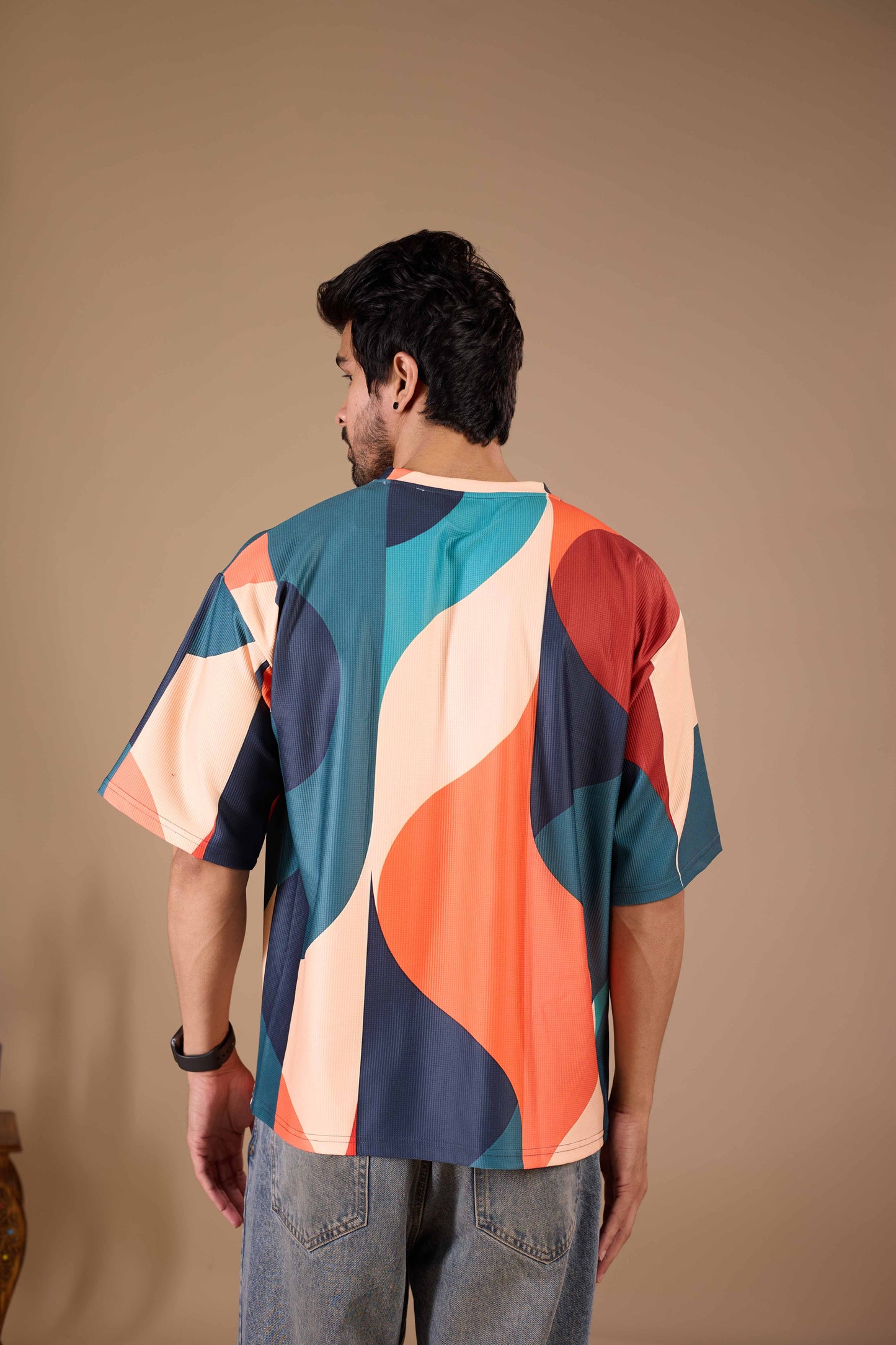 Multicolor Premium Fabric Oversized Printed T Shirt For Men