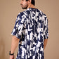 Blue Premium Fabric Oversized Printed T Shirt For Men