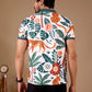 Multicolor Premium Fabric Regular Printed Polo T Shirt For Men