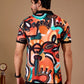 Multicolor Premium Fabric Regular Printed Polo T Shirt For Men