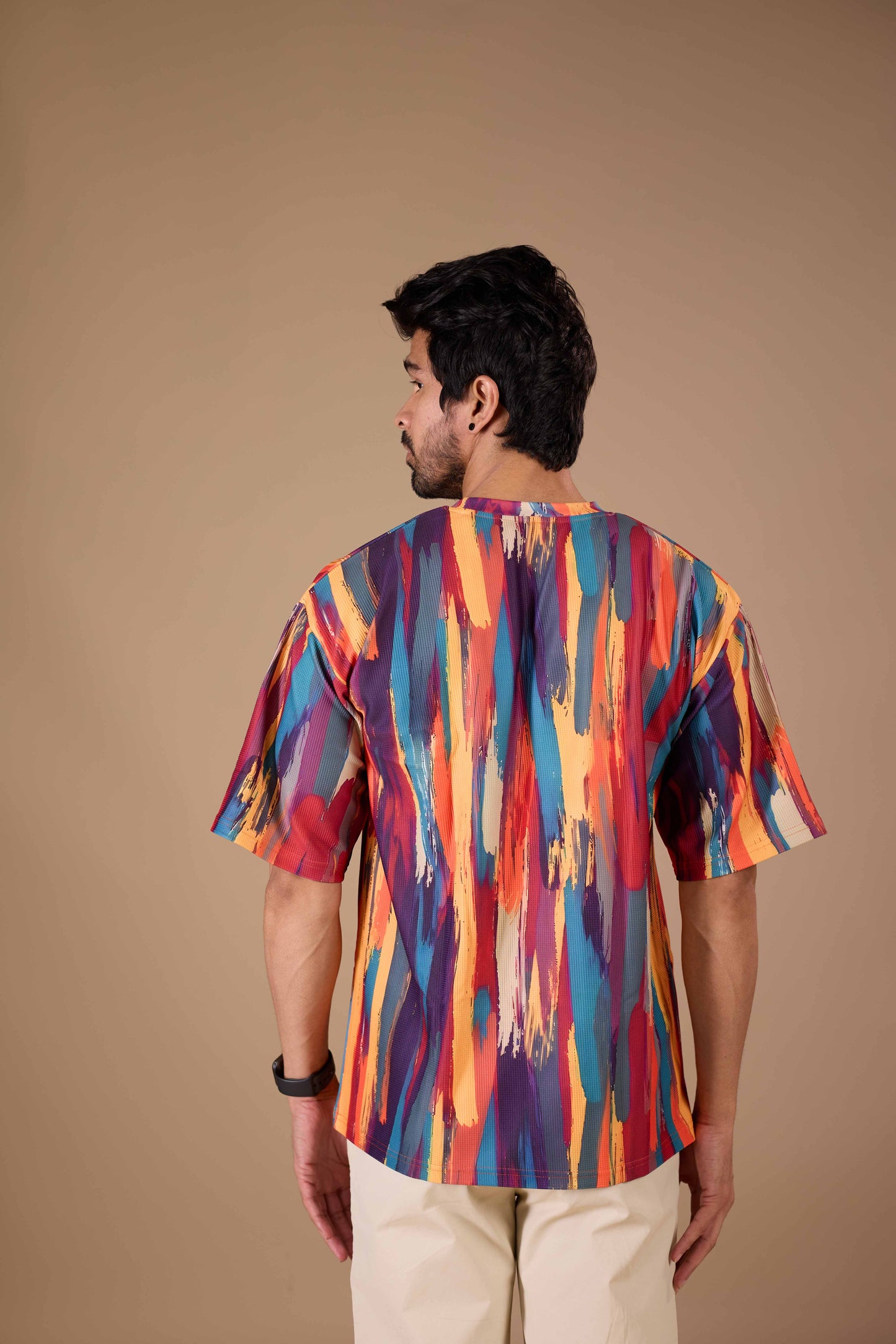 Multicolor Premium Fabric Oversized Printed T Shirt For Men