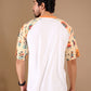White Premium Fabric Oversized Printed T Shirt For Men