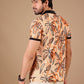 Multicolor Premium Fabric Regular Printed Polo T Shirt For Men
