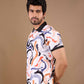 Tshirtsbuddy Men's Abstract Brushstroke Print Polo T-Shirt