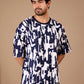 Blue Premium Fabric Oversized Printed T Shirt For Men