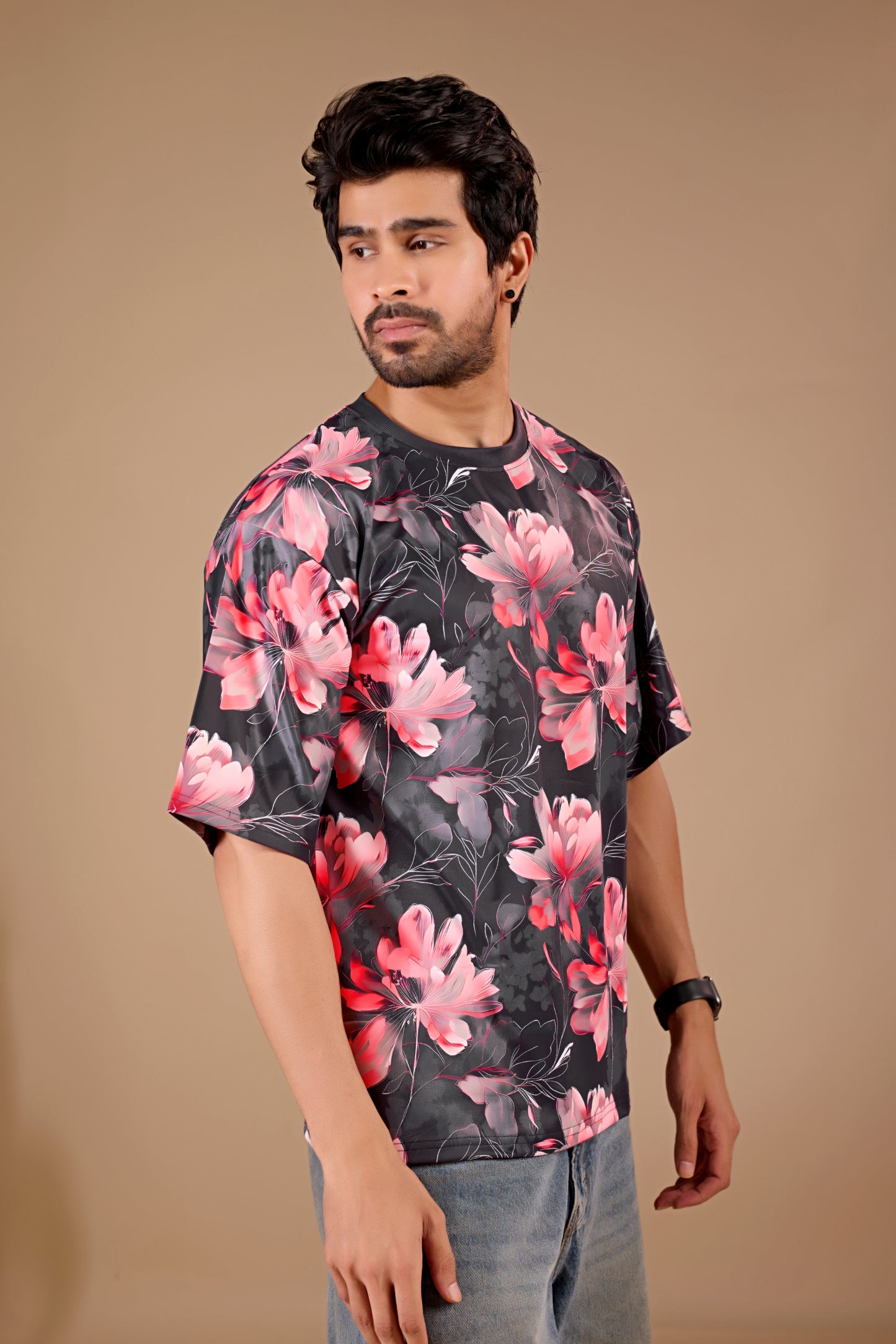 Multicolor Premium Fabric Oversized Printed T Shirt For Men