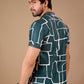 Tshirtsbuddy Mens Abstract Geometric Print Polo Shirt - Dark Teal