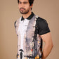 Tshirtsbuddy Mens Abstract Cityscape Print Polo Shirt For Men