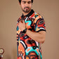 Multicolor Premium Fabric Regular Printed Polo T Shirt For Men