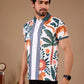 Multicolor Premium Fabric Regular Printed Polo T Shirt For Men