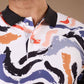 Tshirtsbuddy Men's Abstract Brushstroke Print Polo T-Shirt