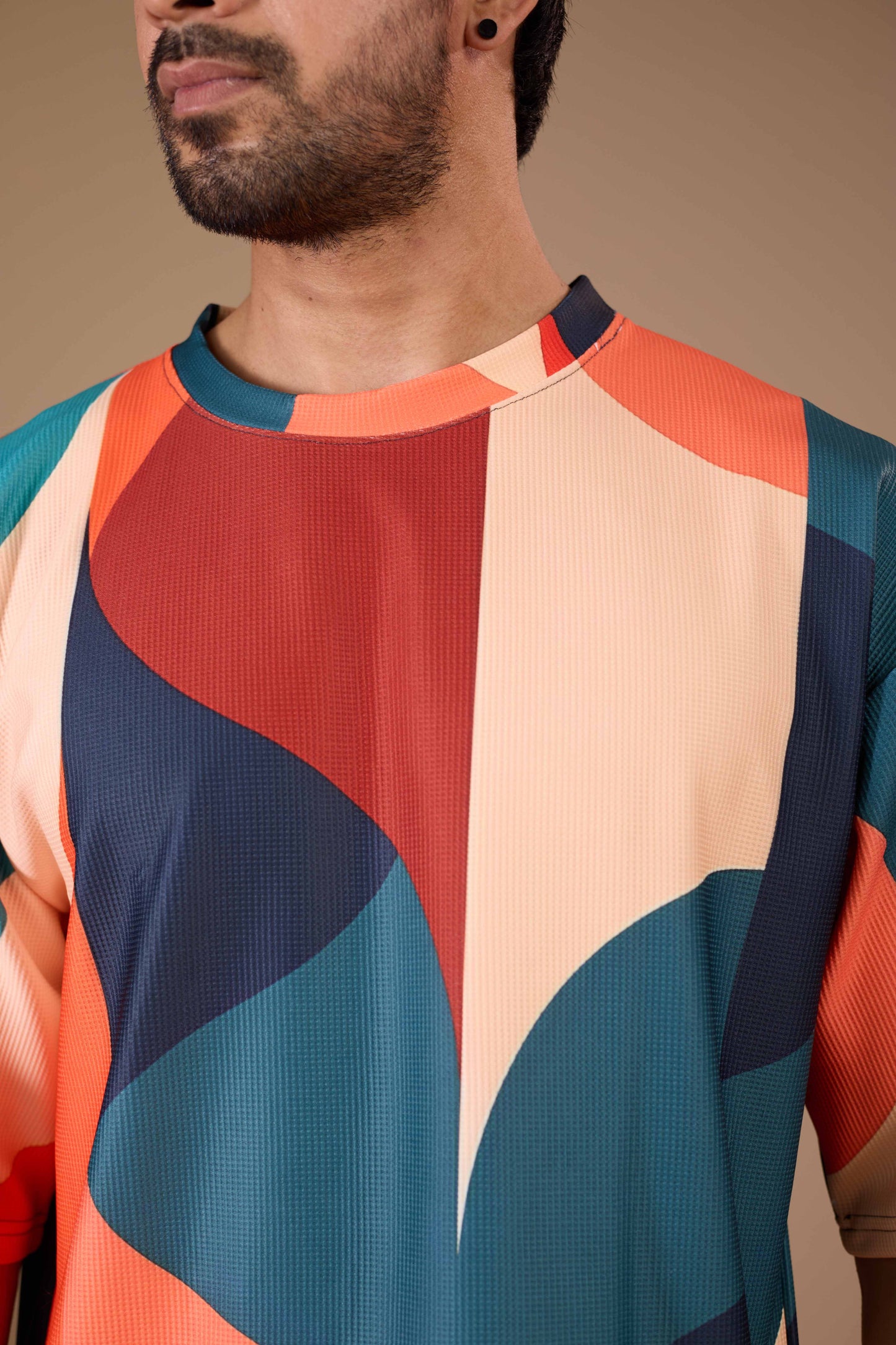 Multicolor Premium Fabric Oversized Printed T Shirt For Men
