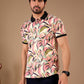 Multicolor Premium Fabric Regular Printed Polo T Shirt For Men