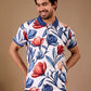 Multicolor Premium Fabric Regular Printed Polo T Shirt For Men
