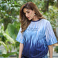 Women’s Blue & White Ombre Graphic T-Shirt