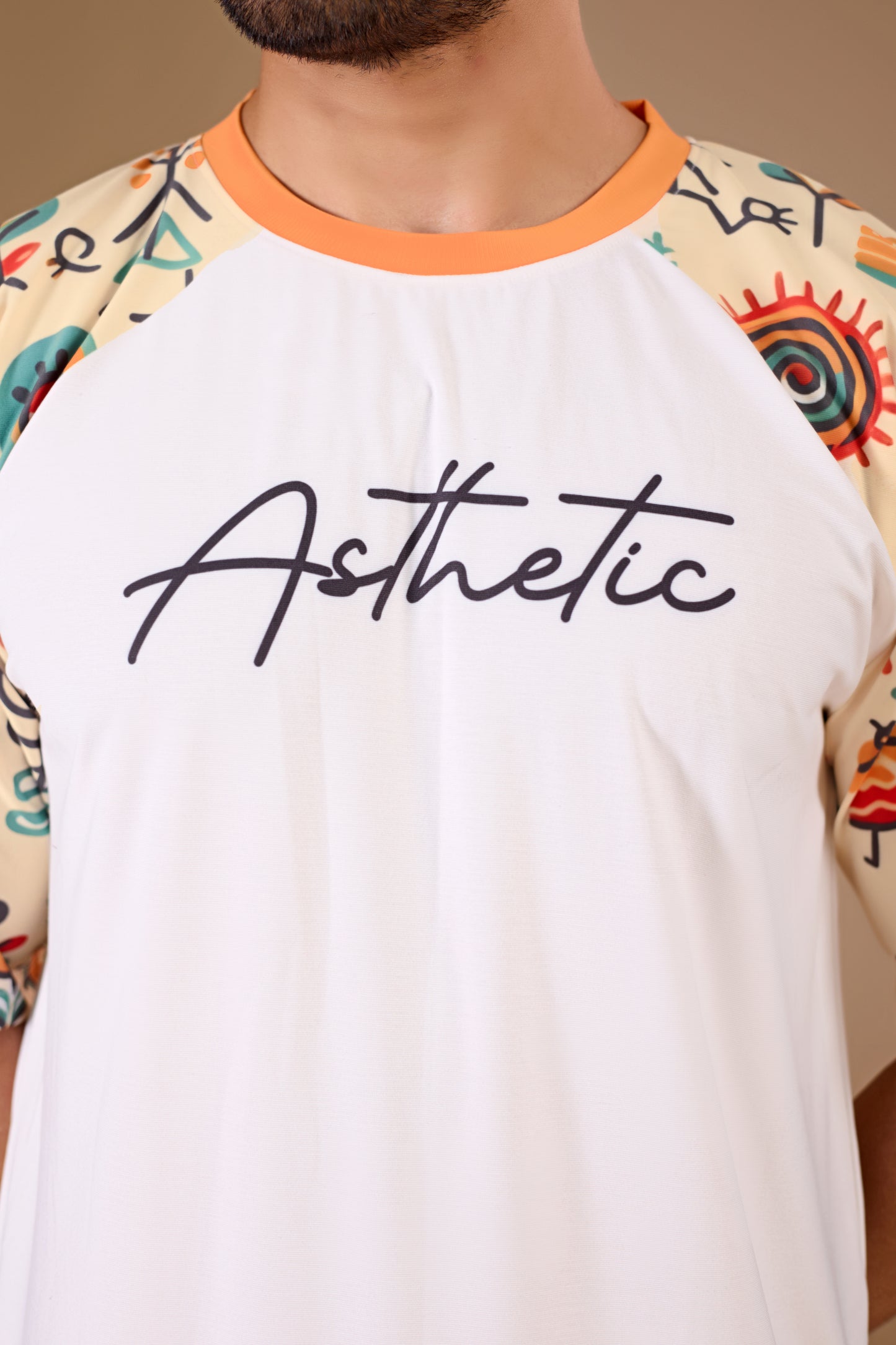 White Premium Fabric Oversized Printed T Shirt For Men