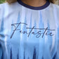 Women’s Blue & White Ombre Graphic T-Shirt