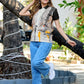 Women’s Black & Grey Cityscape Printed Polo T-Shirt