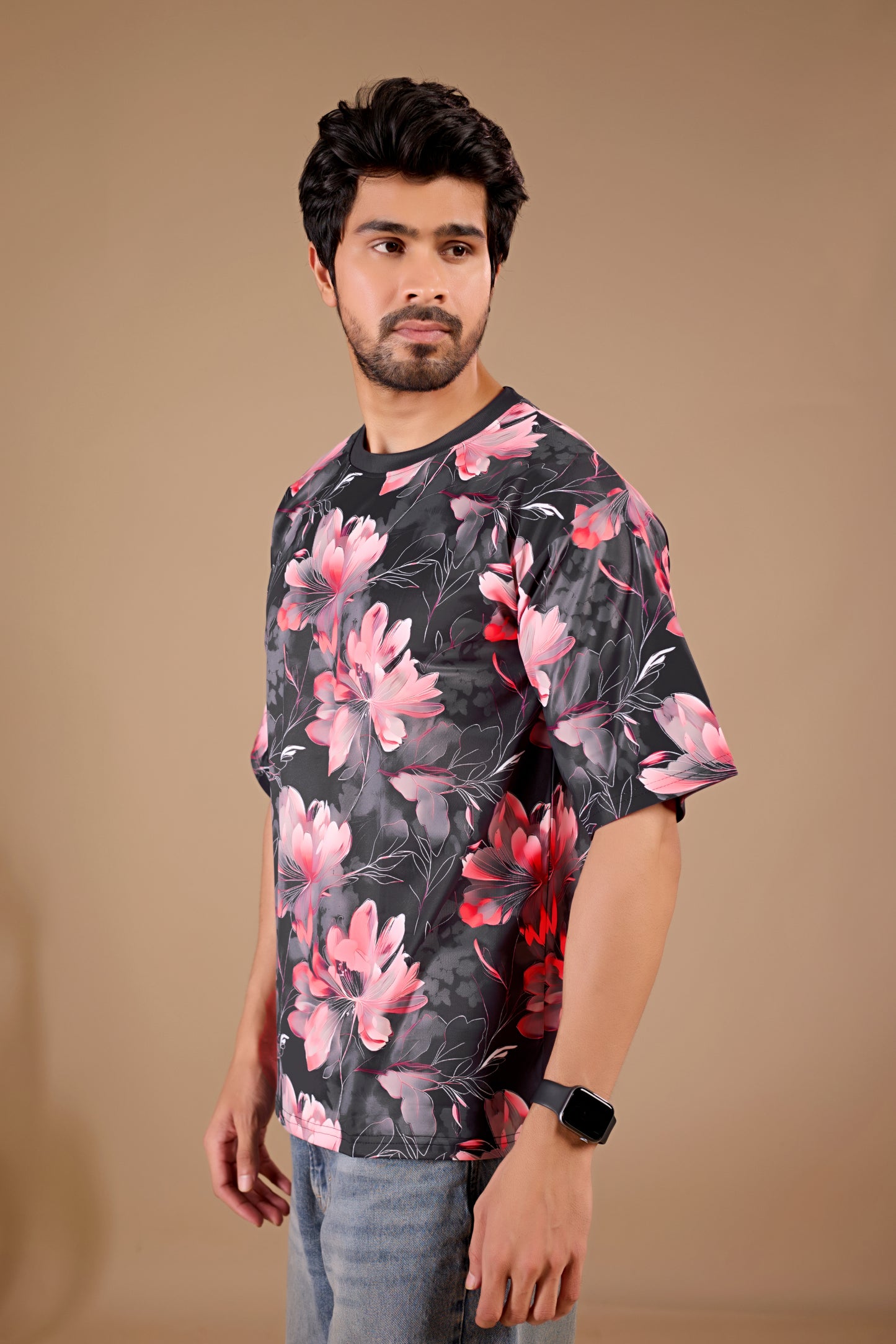 Multicolor Premium Fabric Oversized Printed T Shirt For Men