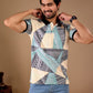 Multicolor Premium Fabric Regular Printed Polo T Shirt For Men