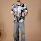 Black Premium Fabric Oversized Printed T Shirt For Men