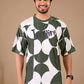 Olive Premium Fabric Oversized Printed T Shirt For Men