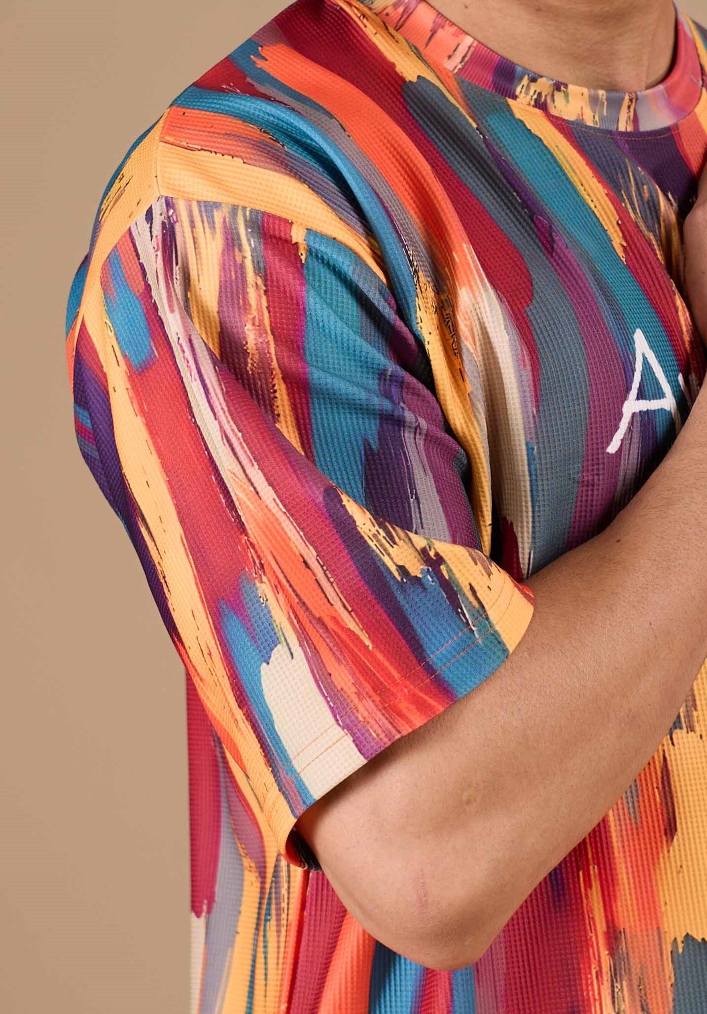 Multicolor Premium Fabric Oversized Printed T Shirt For Men