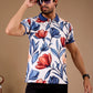 Multicolor Premium Fabric Regular Printed Polo T Shirt For Men