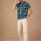 Tshirtsbuddy Mens Abstract Geometric Print Polo Shirt - Dark Teal