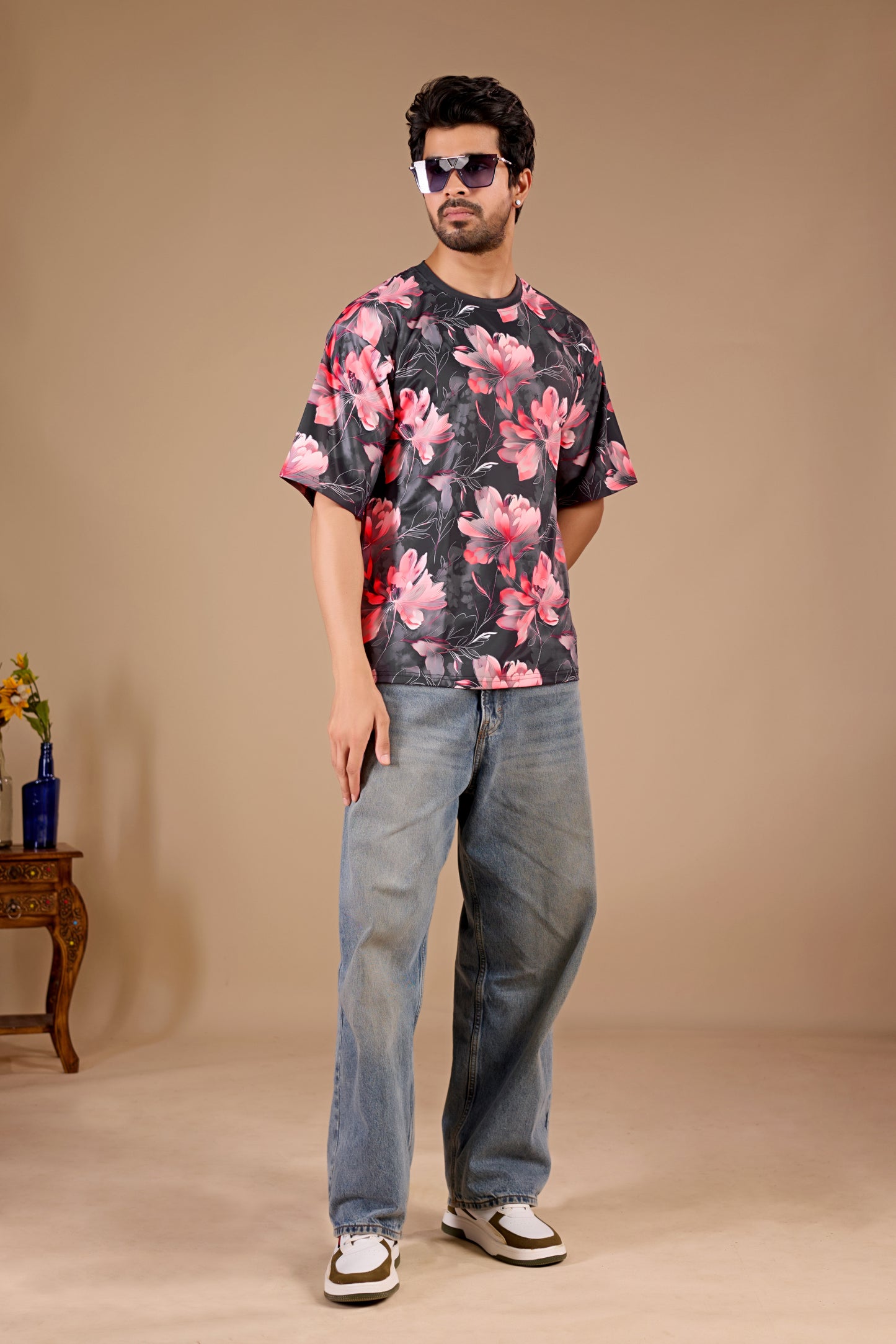 Multicolor Premium Fabric Oversized Printed T Shirt For Men