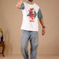 White Premium Fabric Oversized Printed T Shirt For Men