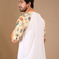 White Premium Fabric Oversized Printed T Shirt For Men
