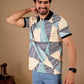 Multicolor Premium Fabric Regular Printed Polo T Shirt For Men