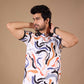 Tshirtsbuddy Men's Abstract Brushstroke Print Polo T-Shirt