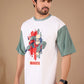 White Premium Fabric Oversized Printed T Shirt For Men