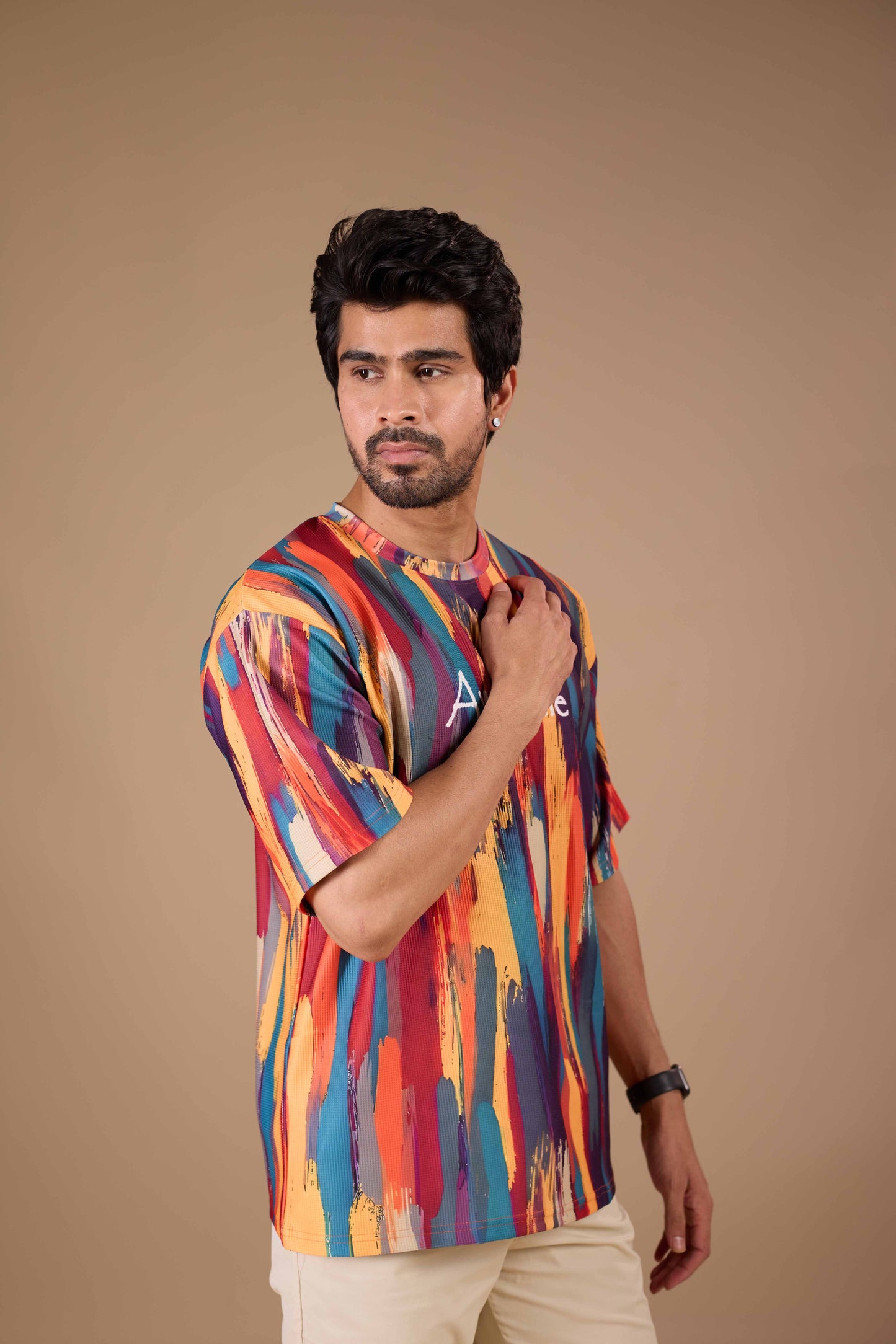 Multicolor Premium Fabric Oversized Printed T Shirt For Men