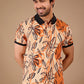 Multicolor Premium Fabric Regular Printed Polo T Shirt For Men