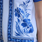 Women’s White & Blue Floral Printed Polo T-Shirt