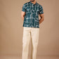 Tshirtsbuddy Mens Abstract Geometric Print Polo Shirt - Dark Teal