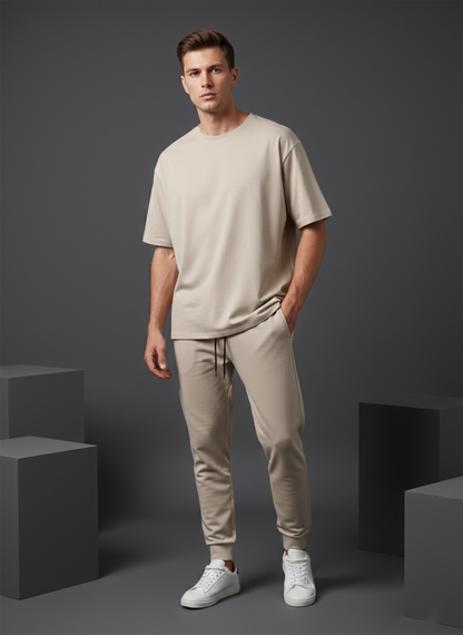 Men’s Beige Loungewear Co-Ord Set