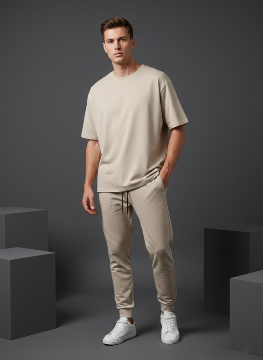 Men’s Beige Loungewear Co-Ord Set