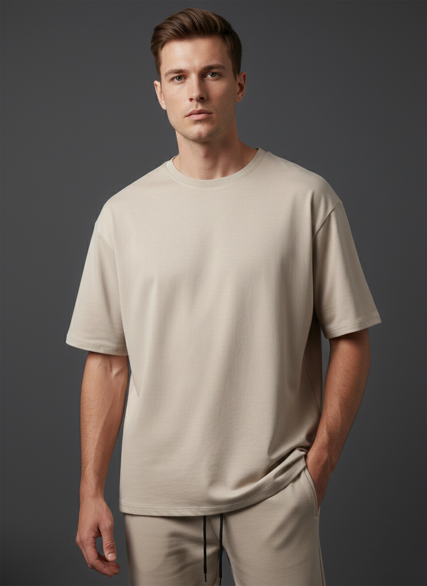 Men’s Beige Loungewear Co-Ord Set