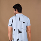 Tshirtsbuddy Abstract Print Men's Light Blue Polo T-Shirt