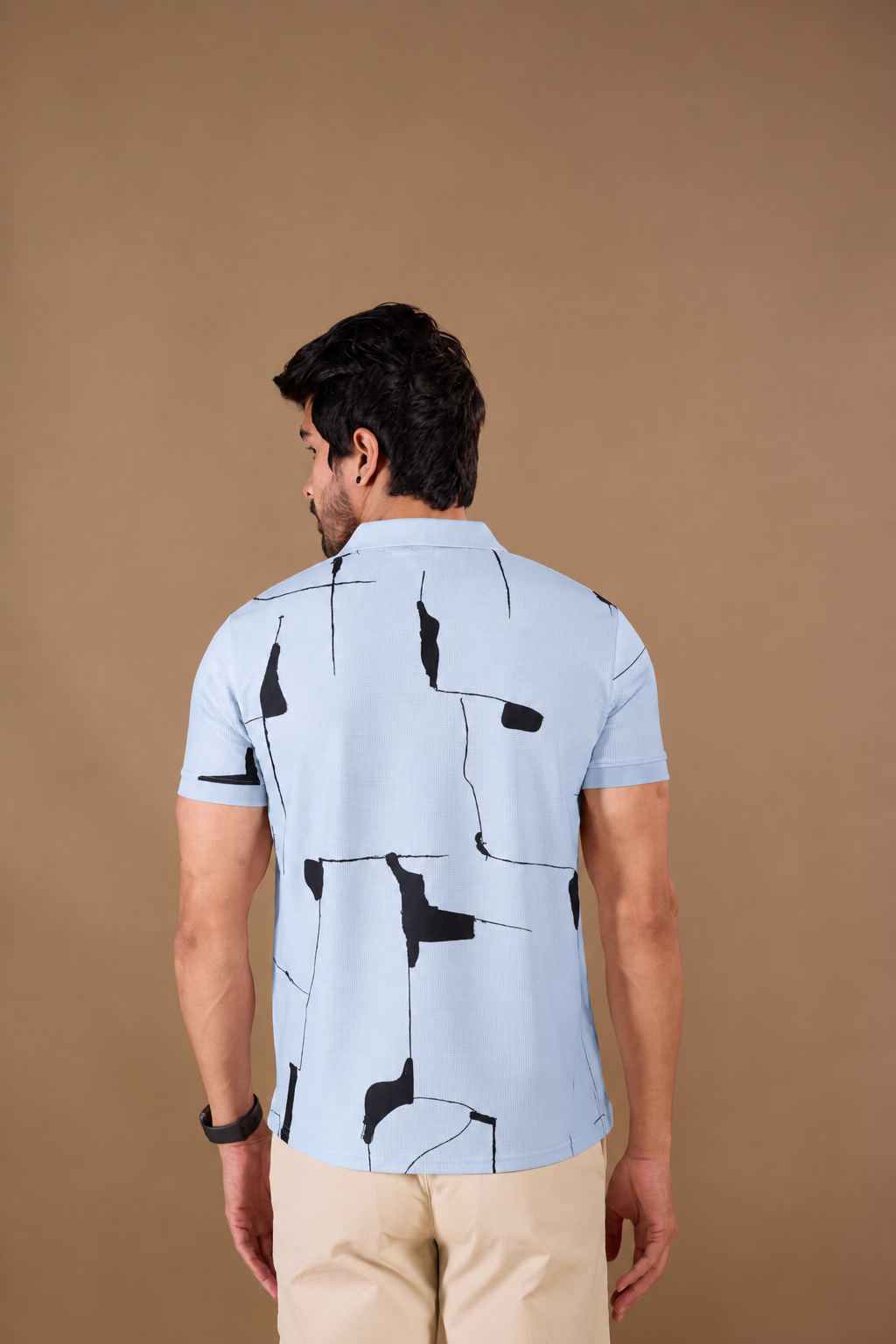 Tshirtsbuddy Abstract Print Men's Light Blue Polo T-Shirt