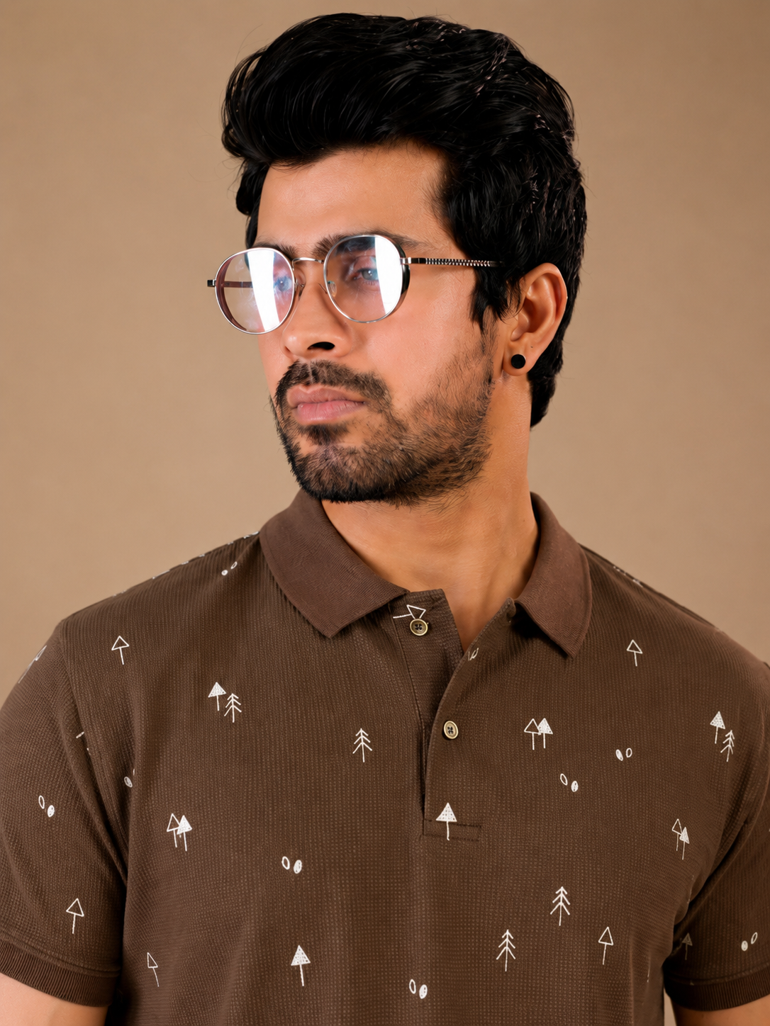 Tshirtsbuddy Mens Rustic Brown Polo T-Shirt
