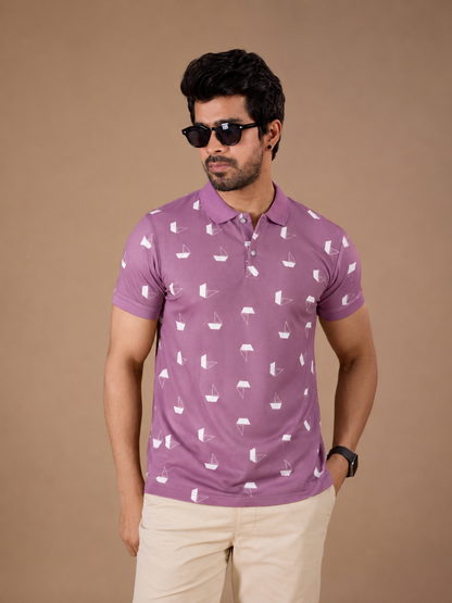 Tshirtsbuddy Men's Lavender Polo T-Shirt