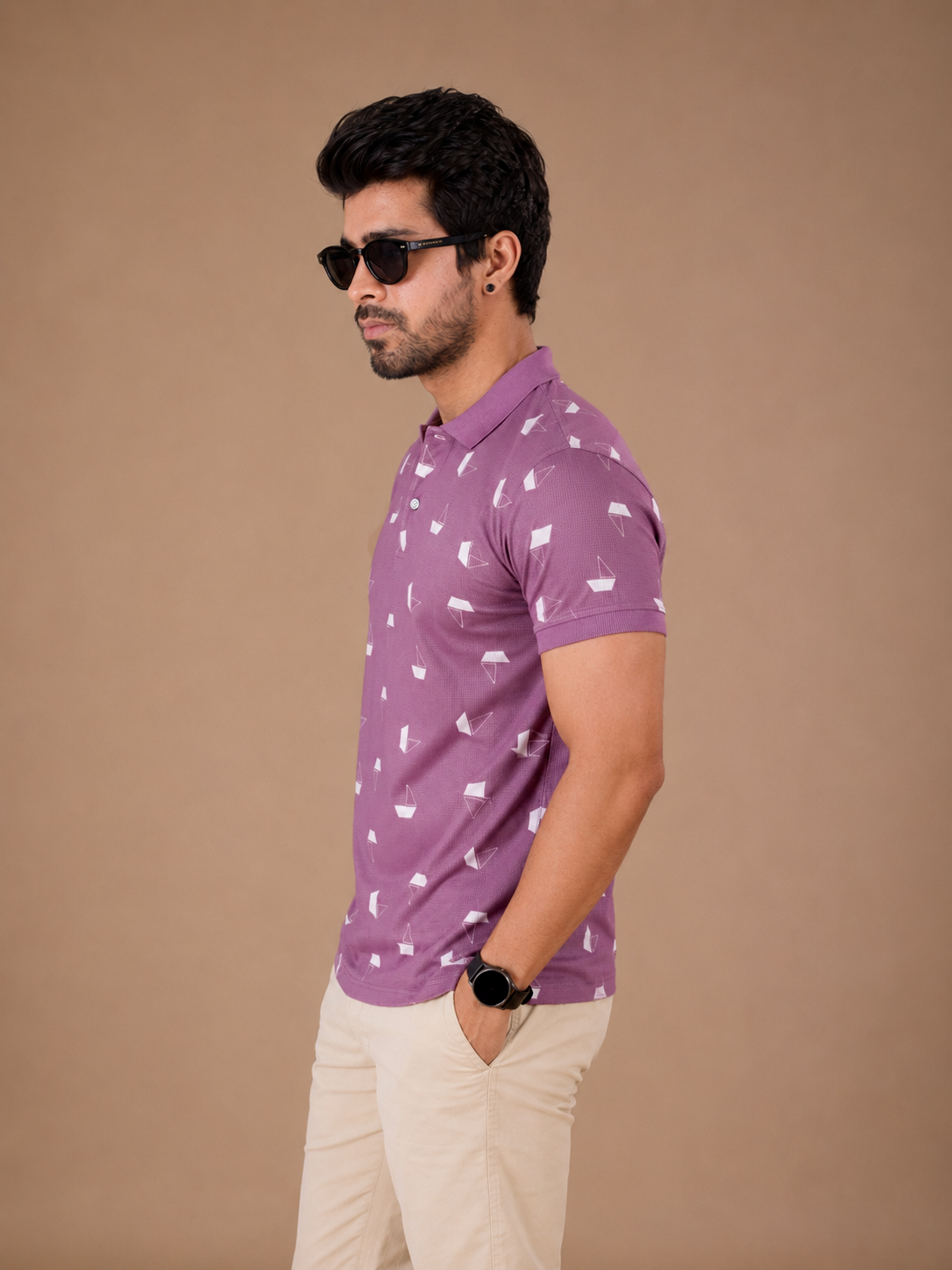 Tshirtsbuddy Men's Lavender Polo T-Shirt